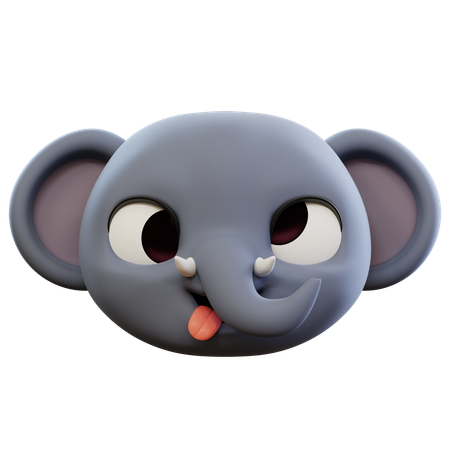 Elefant hässliches Gesicht Emoji  3D Icon