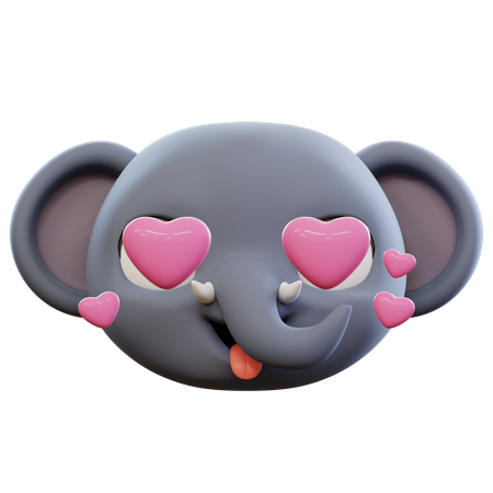 Elefantenliebe-Emoji  3D Icon