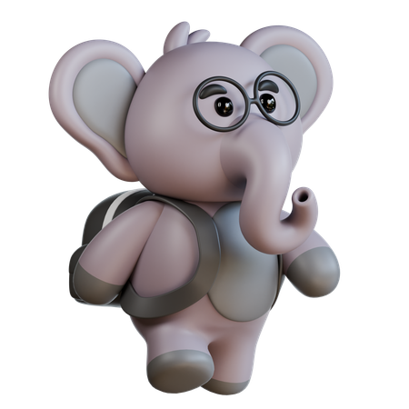 Elefant mit Tasche  3D Illustration