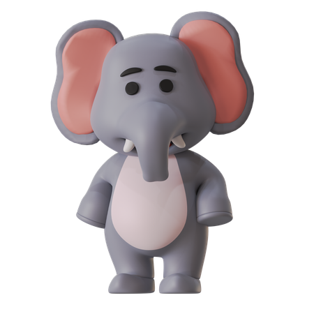 Elefant normale Pose  3D Illustration