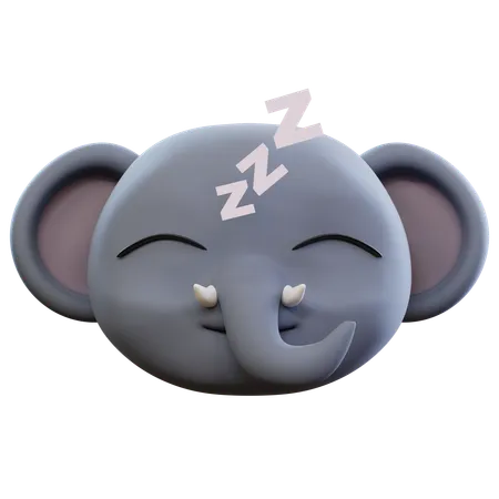 Schlafender Elefant Emoji  3D Icon