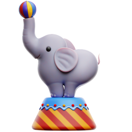 Elefant spielt mit Ballattraktion  3D Icon