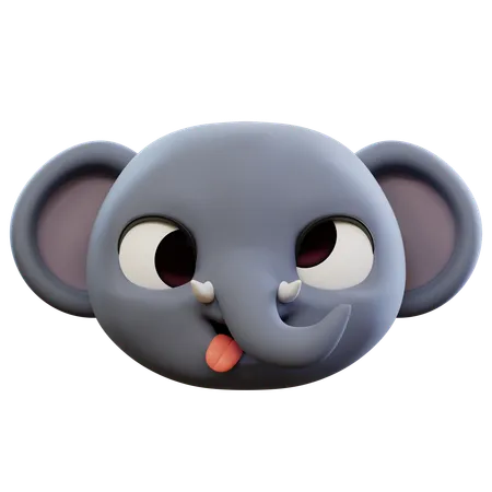 Emoji de cara feia de elefante  3D Icon