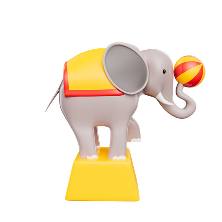 Elefante de circo  3D Icon