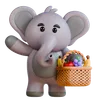 elefante com frutas