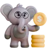 elefante con moneda