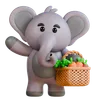 elefante con verduras