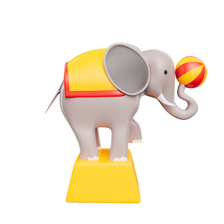 Elefante de circo  3D Icon