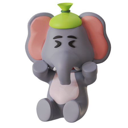 Elefante doente  3D Illustration