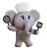 El elefante está cocinando