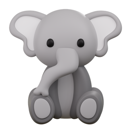 Elefante fofo  3D Icon