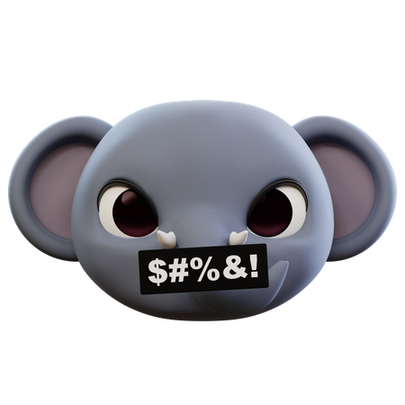 Emoji de maldição de elefante  3D Icon