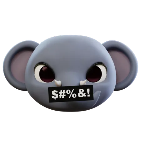 Emoji de maldição de elefante  3D Icon