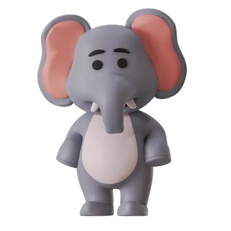 Elefante pose normal  3D Illustration