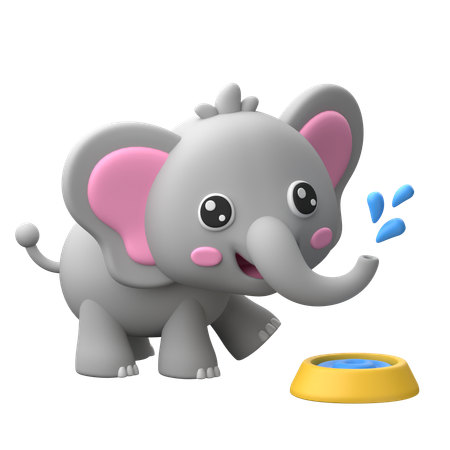 Elefante sonriente  3D Icon