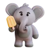 Elefante trae helado