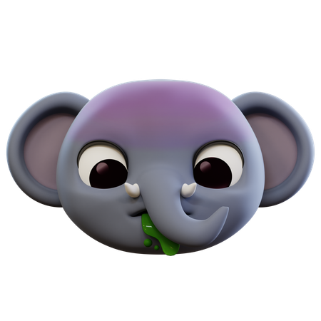 Elefante vomitando emoji  3D Icon