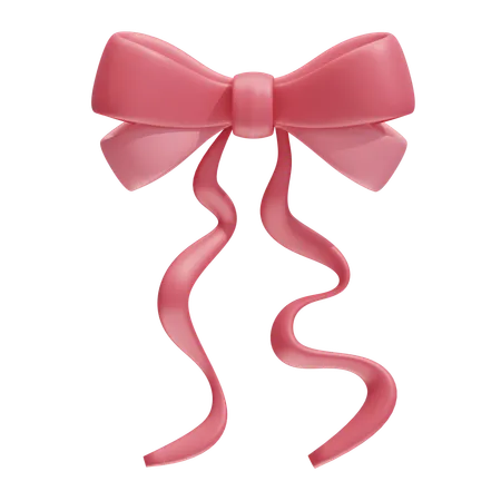 Elegant Bow With Dropping Tails  3D Icon