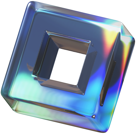 Formes élégantes de cadres carrés transparents  3D Icon