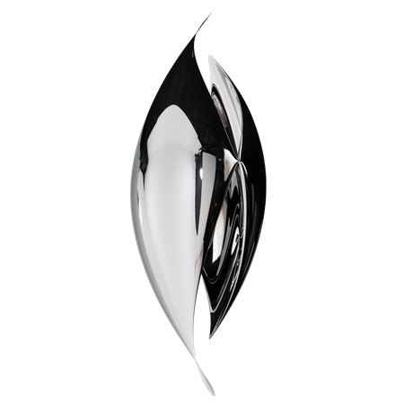 Elegant Chrome Abstract  3D Icon