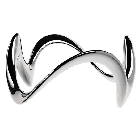 Elegant Chrome Abstract  3D Icon