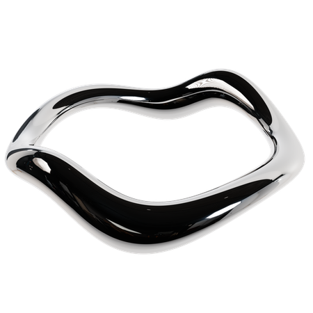 Elegant Chrome Abstract  3D Icon