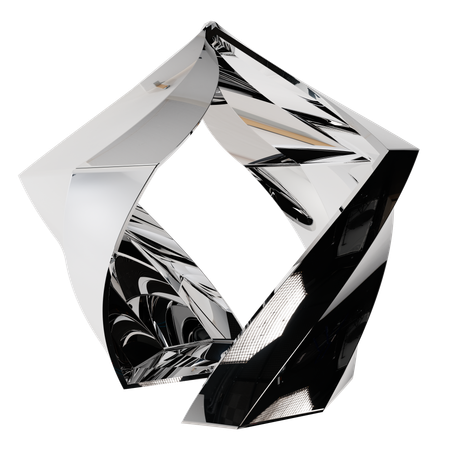 Elegant Chrome Abstract  3D Icon