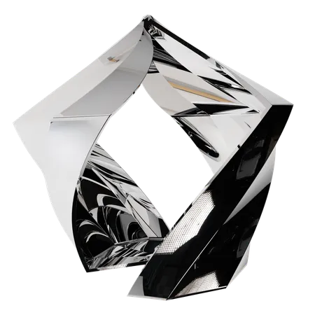 Elegant Chrome Abstract  3D Icon