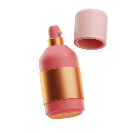 Elegant Perfume Bottle With Cap  3D Icon