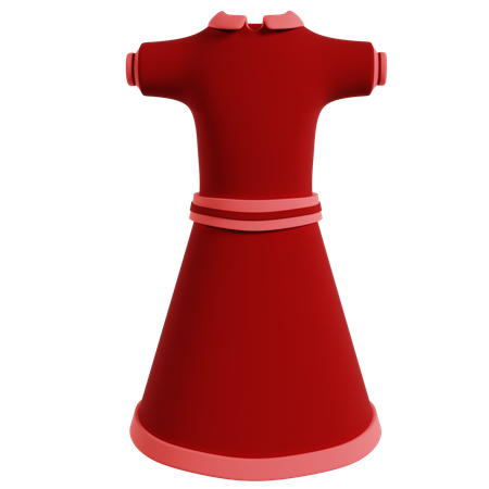 Elegant Red Dress  3D Icon