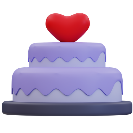 Diseño elegante de pastel de bodas  3D Icon