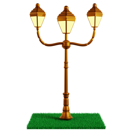 Elegante dreiflammige Gartenlampe  3D Icon