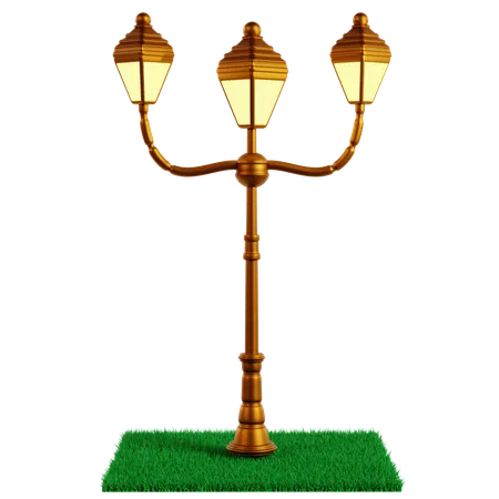 Elegante dreiflammige Gartenlampe  3D Icon