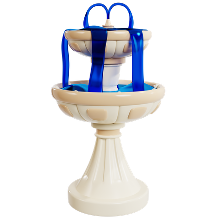 Elegante fuente de agua de dos niveles  3D Icon