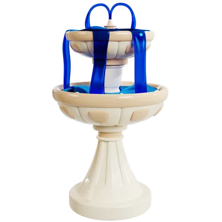 Eleganter zweistufiger Wasserbrunnen  3D Icon