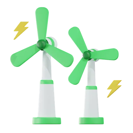 Elektrische Windmühle  3D Icon