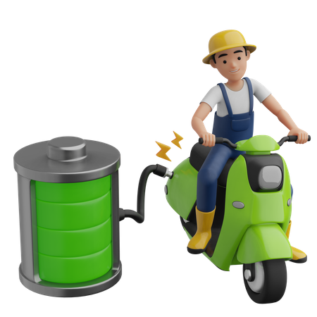 Elektrisches Motorrad  3D Icon