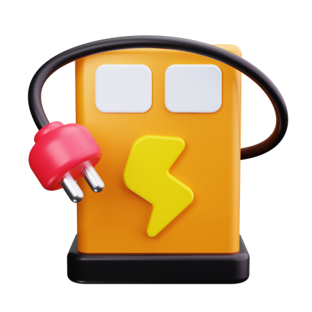 Elektro, Tankstelle, Aufladen, Energie, Industrie, Pumpe, Bolzen  3D Icon