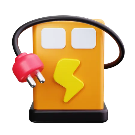 Elektro, Tankstelle, Aufladen, Energie, Industrie, Pumpe, Bolzen  3D Icon