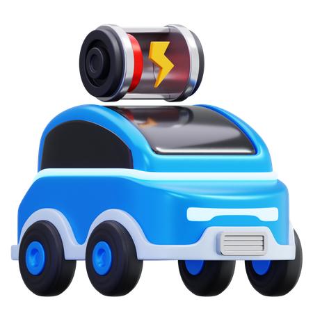 Schwache Batterie eines Elektroautos  3D Icon