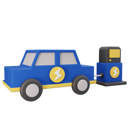 Elektroauto beim Ladevorgang  3D Icon