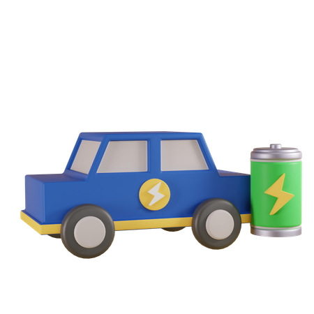 Elektroauto mit voller Batterie  3D Icon