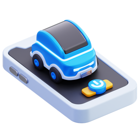 Steuerung des Elektroautos am Gerät  3D Icon