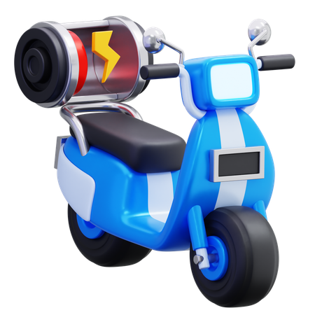 Elektromotorrad, schwache Batterie  3D Icon