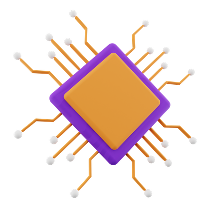 Elektronischer Chip  3D Illustration