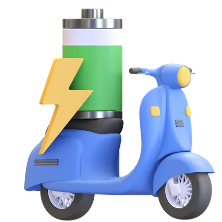 Elektroroller Batterie Macht Symbol Umweltfreundliches Fahrzeug 3D Illustration
