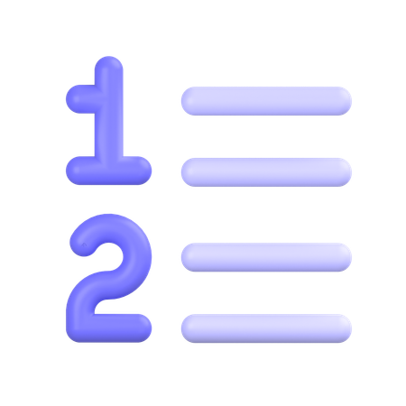 Elenco numerato  3D Icon