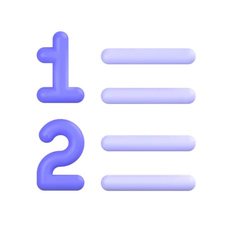 Elenco numerato  3D Icon