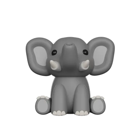 Cute 3 D Character Elephant Toy 3D Icon