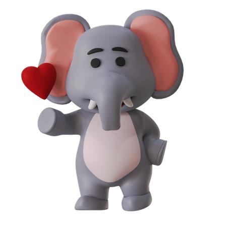 Amour d'éléphant  3D Illustration